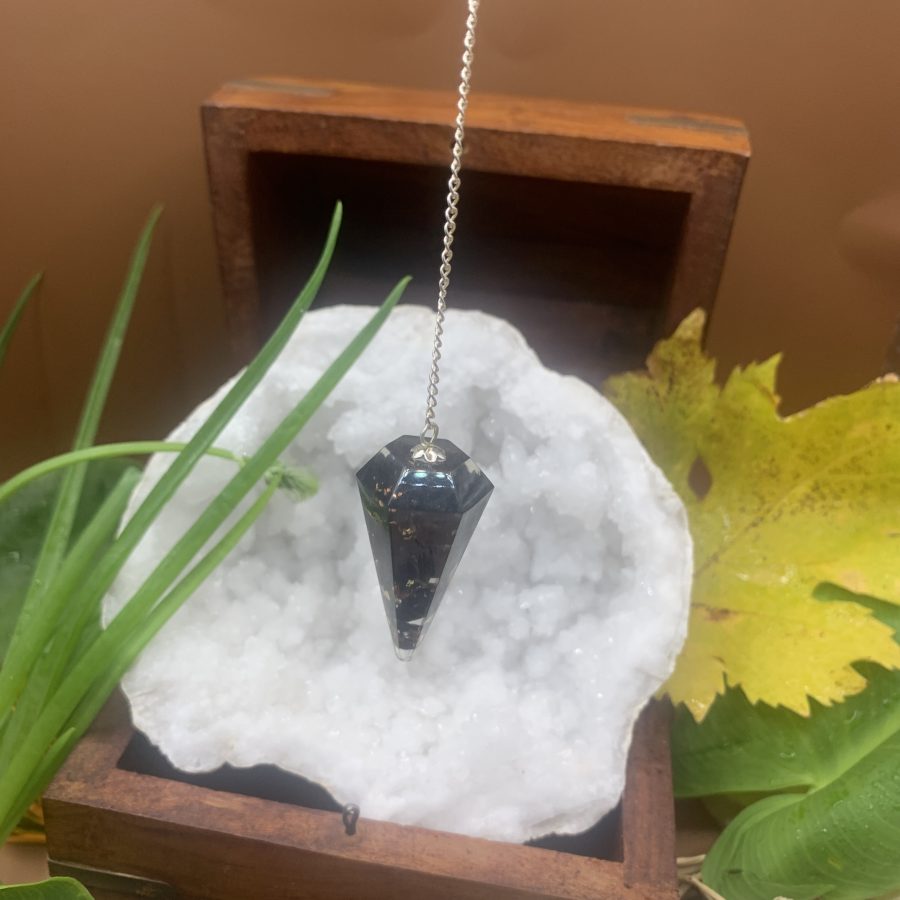 Pendule Orgonite de Shungite pointe à facette – Image 3