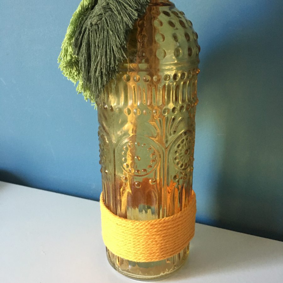 Bouteille Déco macramé jaune – Image 3