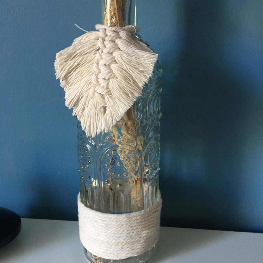 Bouteille Déco macramé blanche – Image 4