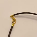Collier ras de cou cuir "Fleur" Brun – Image 4