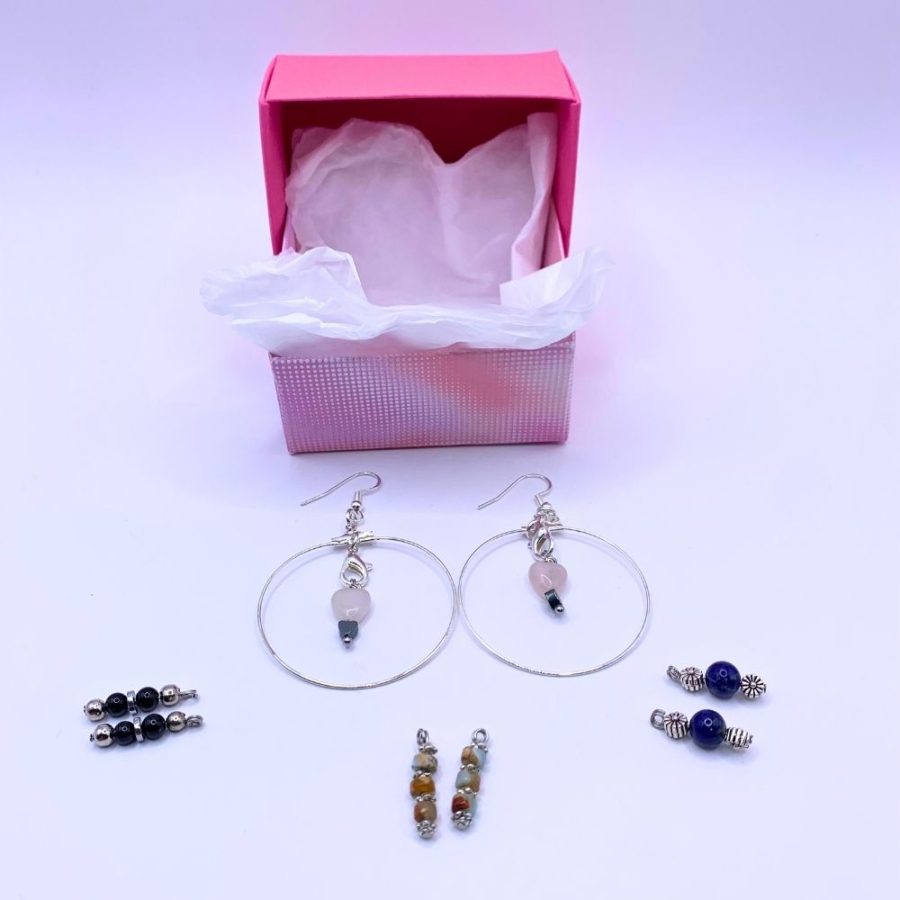 Boucles d'oreilles kit 4 couleurs interchangeables M1 – Image 2