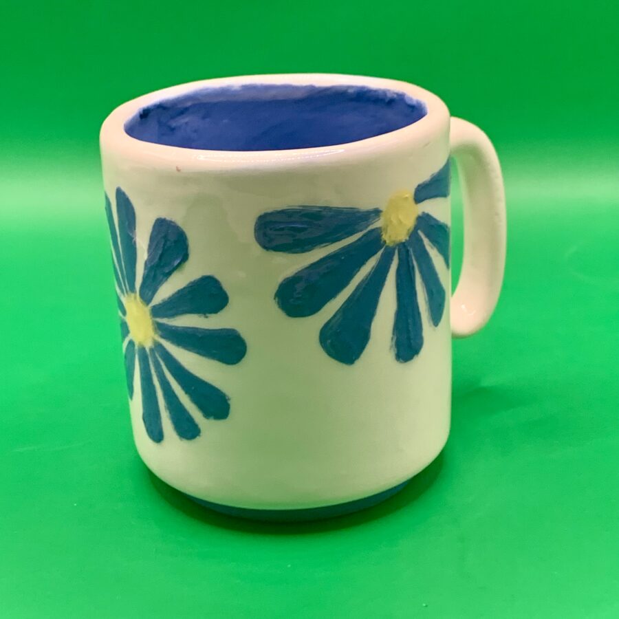 Tasse thé ou café fleurs bleues – Image 2