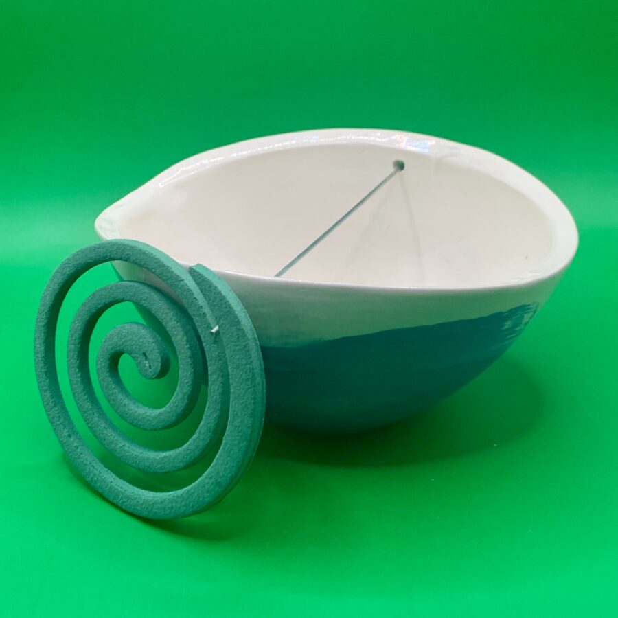 Bol pour serpentin moustique bleu et blanc – Image 2