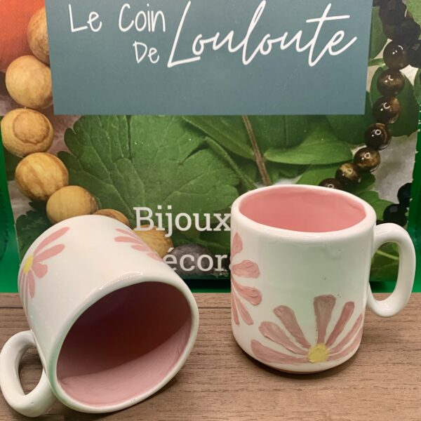 Ensemble Tasse thé ou Café  Fleurs roses
