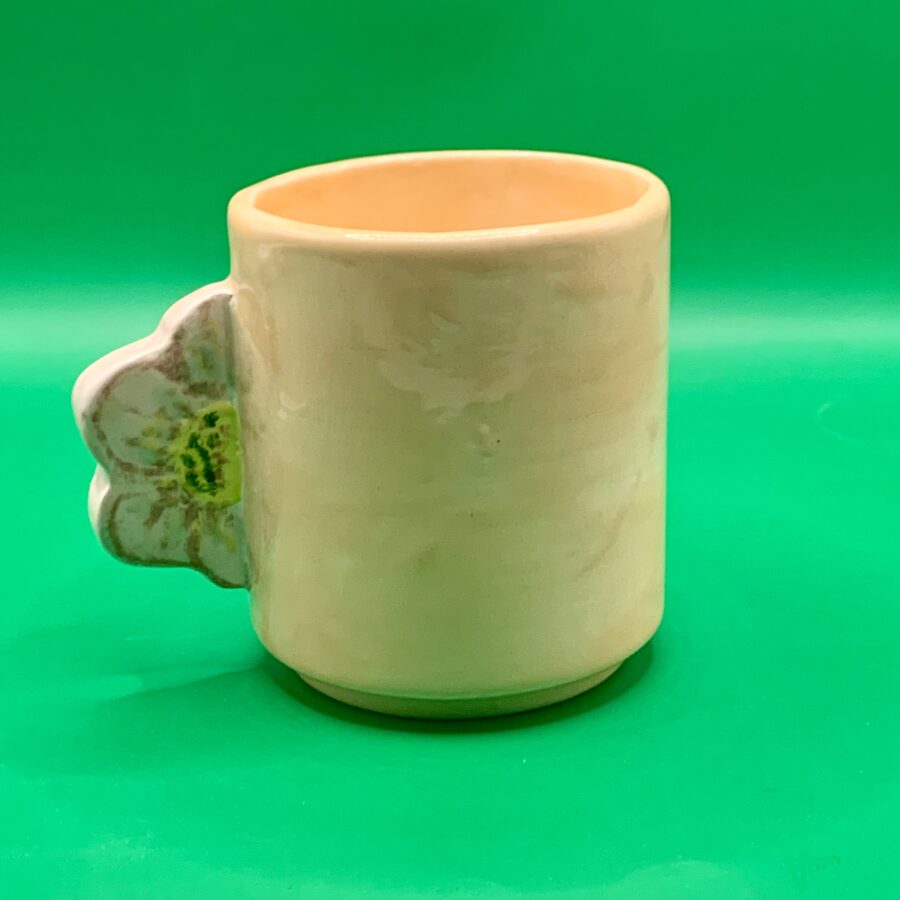 Tasse faïence thé ou café demi fleur – Image 2