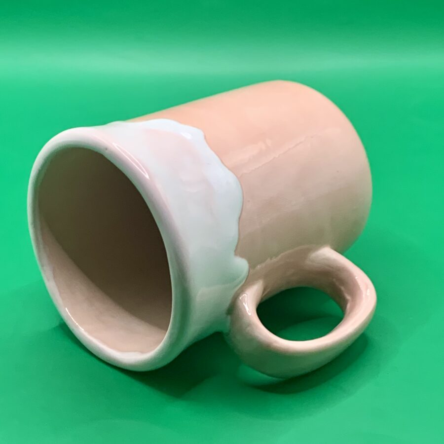 Tasse thé ou Café  rose pastel crème blanche – Image 3