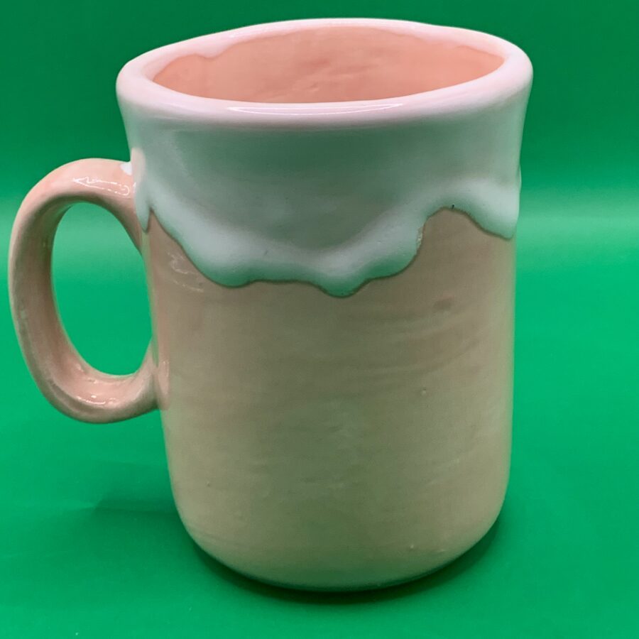 Tasse thé ou Café  rose pastel crème blanche – Image 2