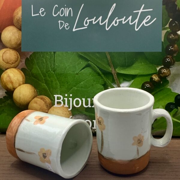 Tasse faïence thé ou café champêtre