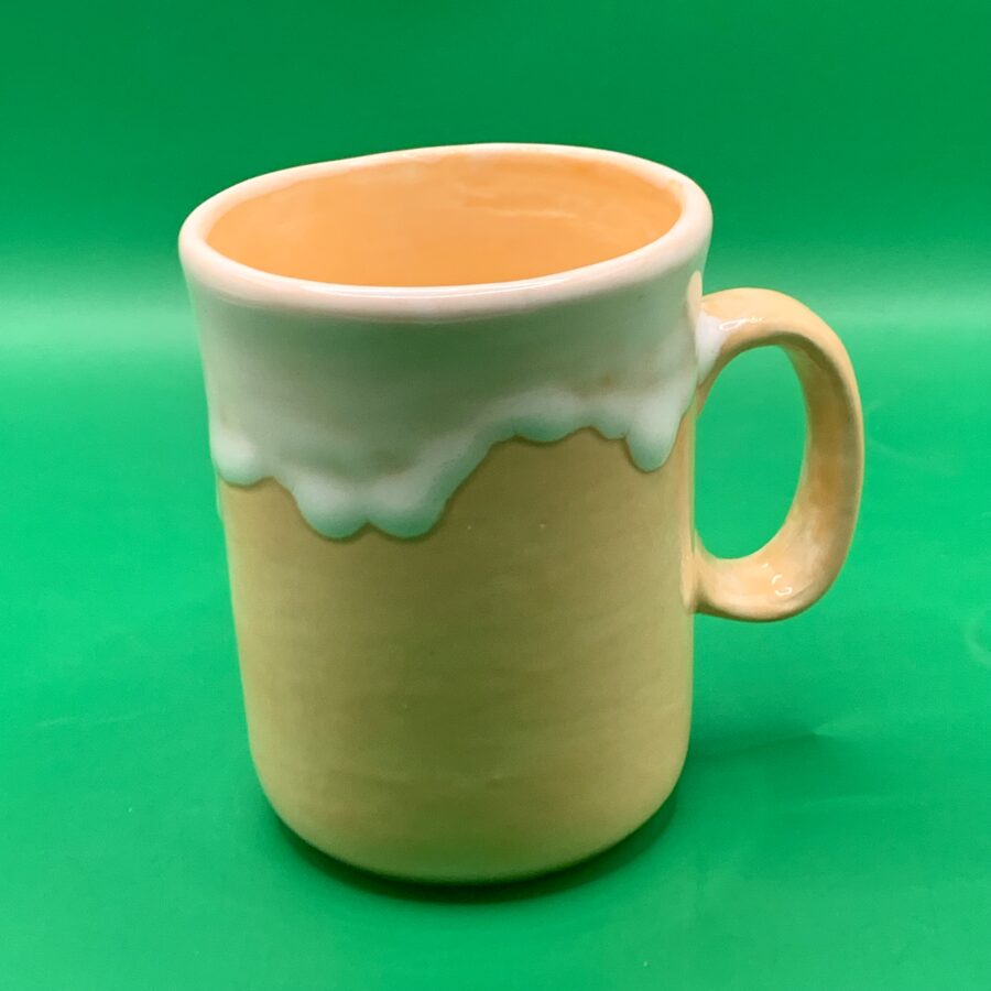 Tasse thé ou Café  abricot pastel crème blanche – Image 3
